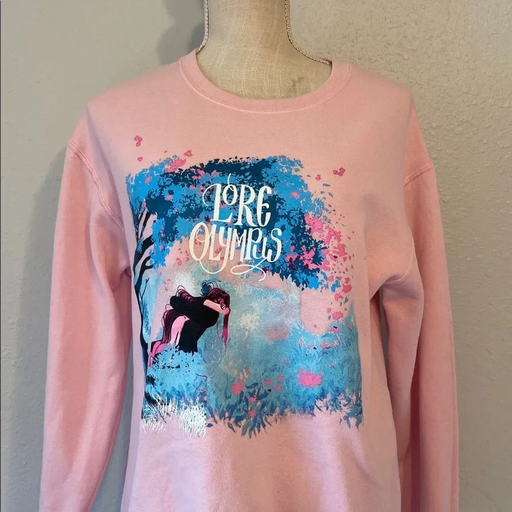 Web Toon Lore Olympus Pink Breathe In Breathe Out Crew Sweatshirt Size Small